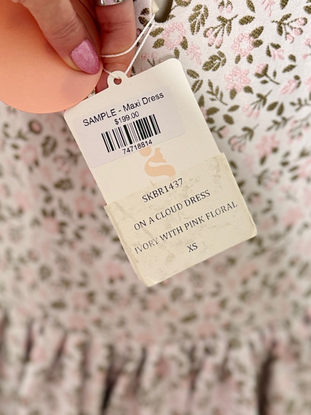 Selkie Bridgerton On a Cloud Maxi Sample Dress NWT Pink floral - Picture 4 of 7